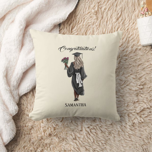Personalised Watercolor Graduation (4) Cushion (Blanket)
