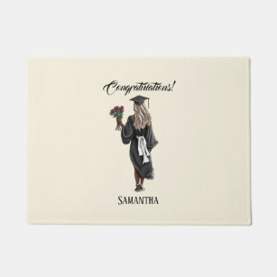 Personalised Watercolor Graduation (4) Doormat