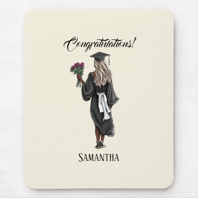 Personalised Watercolor Graduation (4) Mouse Mat (Front)