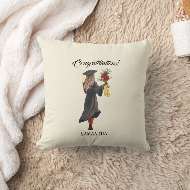 Personalised Watercolor Graduation (5) Cushion (Blanket)