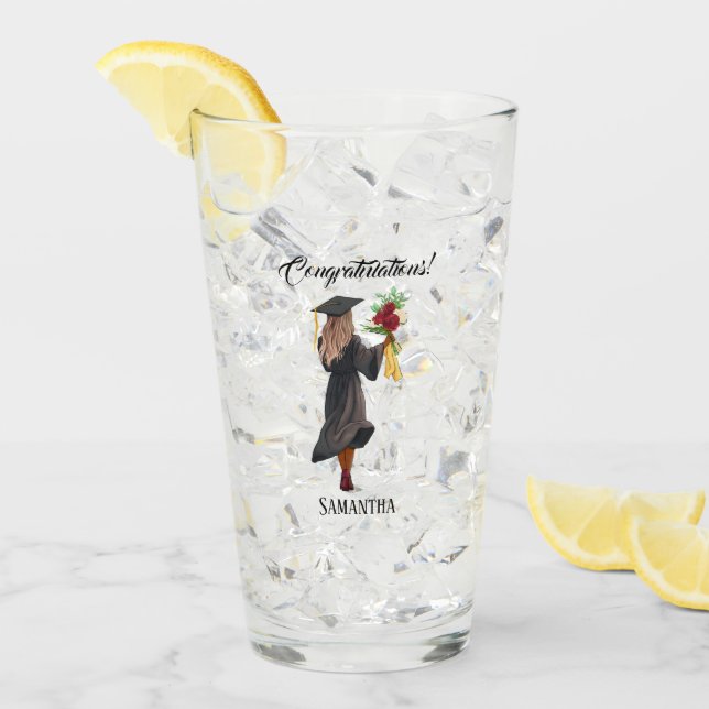 Personalised Watercolor Graduation (5) Glass (Front Ice)