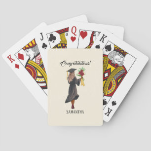 Personalised Watercolor Graduation (5) Playing Cards