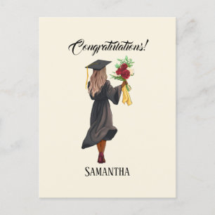 Personalised Watercolor Graduation (5) Postcard