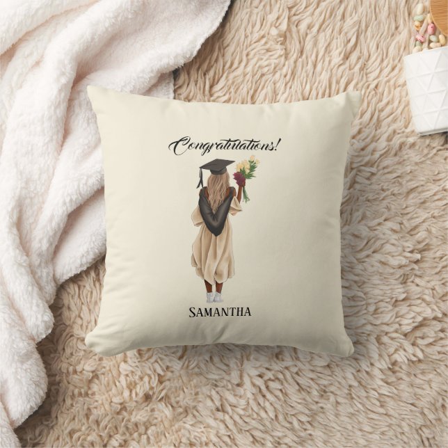 Personalised Watercolor Graduation (6) Cushion (Blanket)