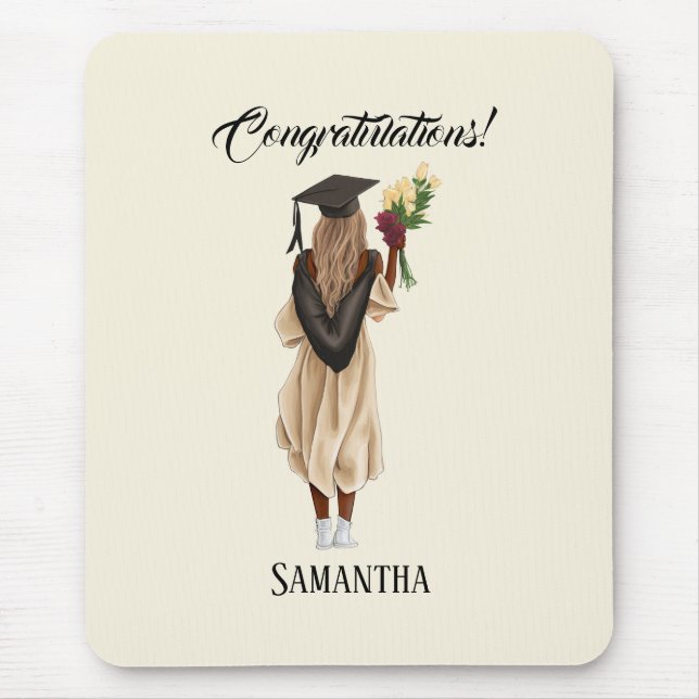 Personalised Watercolor Graduation (6) Mouse Mat (Front)
