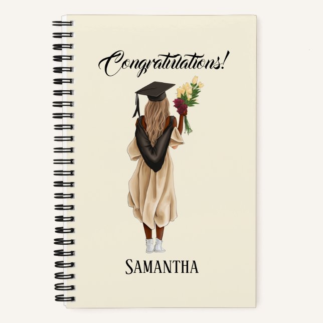 Personalised Watercolor Graduation (6) Notebook (Front)
