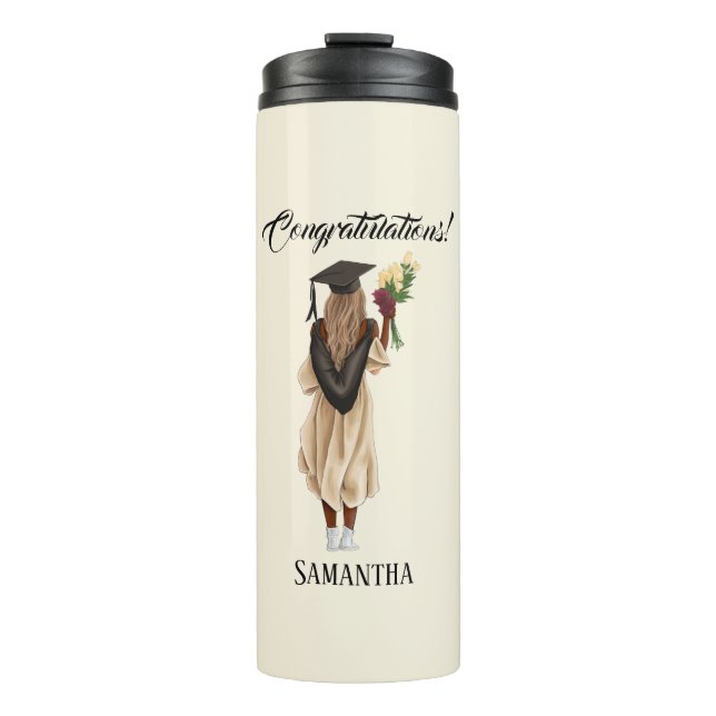 Personalised Watercolor Graduation (6) Thermal Tumbler (Front)