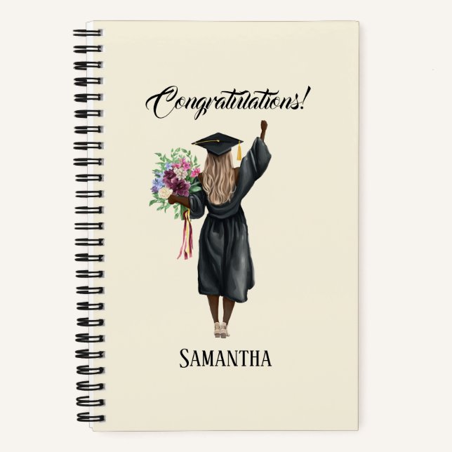 Personalised Watercolor Graduation (7) Notebook (Front)