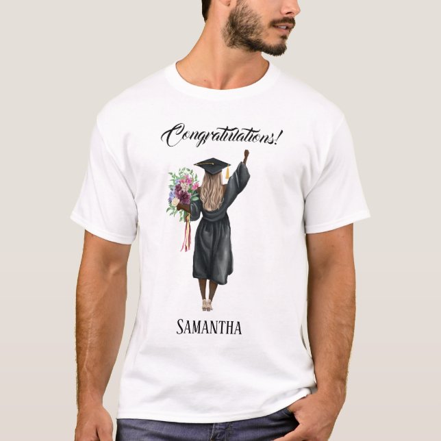 Personalised Watercolor Graduation (7) T-Shirt (Front)