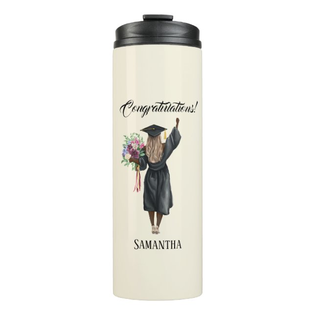 Personalised Watercolor Graduation (7) Thermal Tumbler (Front)