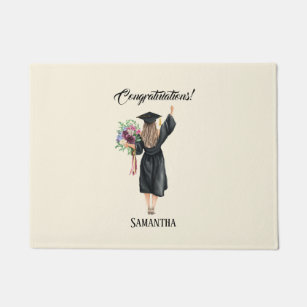 Personalised Watercolor Graduation (8) Doormat