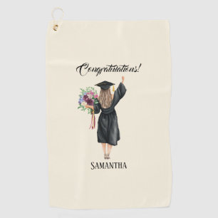 Personalised Watercolor Graduation (8) Golf Towel