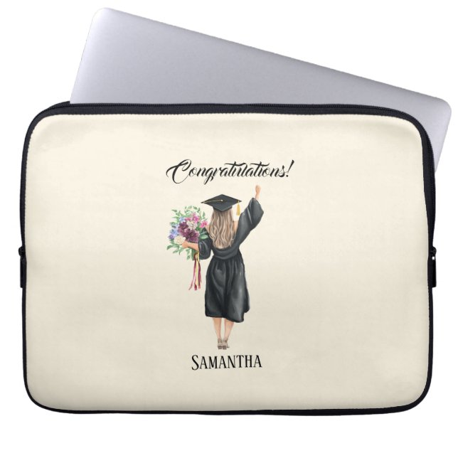 Personalised Watercolor Graduation (8) Laptop Sleeve (Front)