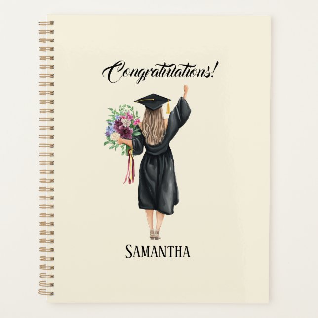 Personalised Watercolor Graduation (8) Planner (Front)