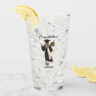 Personalised Watercolor Graduation (9) Glass