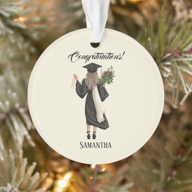 Personalised Watercolor Graduation (9) Ornament (Tree)