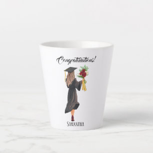 Personalised Watercolor Graduation  Latte Mug