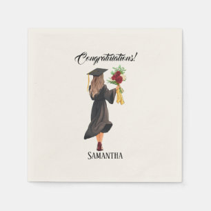Personalised Watercolor Graduation  Napkin