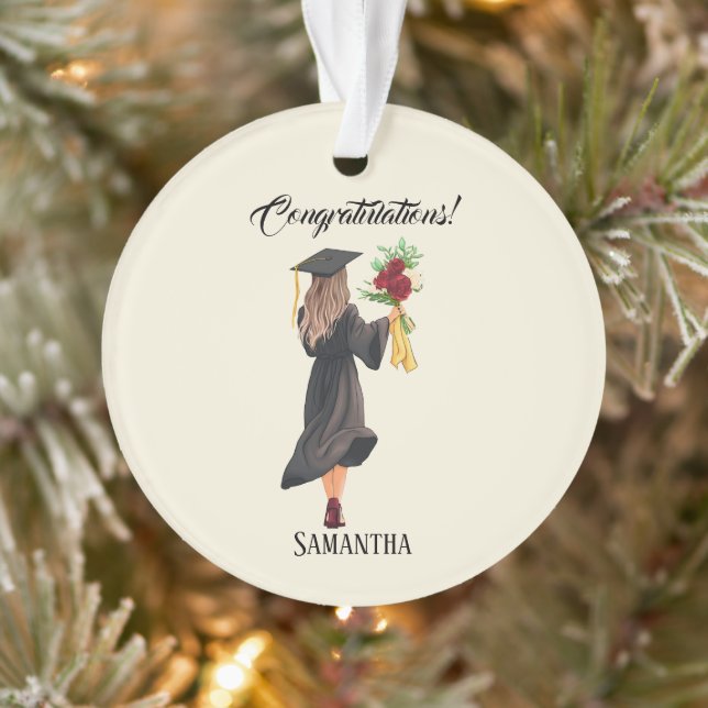 Personalised Watercolor Graduation  Ornament (Tree)