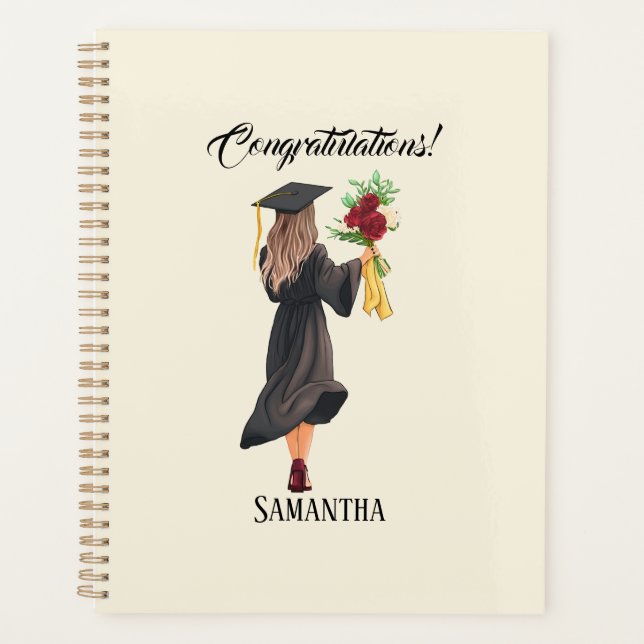Personalised Watercolor Graduation  Planner (Front)