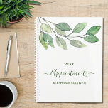 Personalised Watercolor Greenery Appointments Planner<br><div class="desc">This botanical appointment planner is decorated with simple watercolor greenery.
Easily customisable with your name and year.
Original Watercolor © Michele Davies.</div>