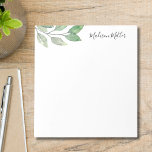 Personalised Watercolor Greenery Notepad<br><div class="desc">This botanical notepad is decorated with watercolor greenery and stylish script typography.
Easily customisable.
Original Watercolor © Michele Davies.</div>