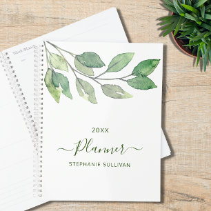 Personalised Watercolor Greenery  Planner