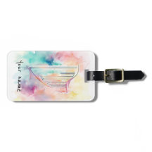 Personalised Watercolor Harp Luggage Tag