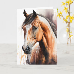 Personalised Watercolor Horse Greeting Card