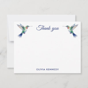 Personalised Watercolor Hummingbird Thank You   Card