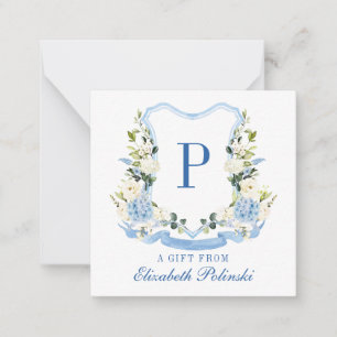 Personalised Watercolor Hydrangea Gift Enclosure Card