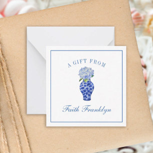 Personalised Watercolor Hydrangea Gift Enclosure Card