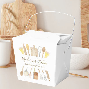 Personalised Watercolor Kitchen Cooking Utensils Favour Box