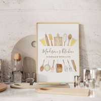 Personalised Watercolor Kitchen Cooking Utensils