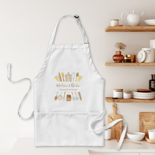 Personalised Watercolor Kitchen Cooking Utensils Standard Apron