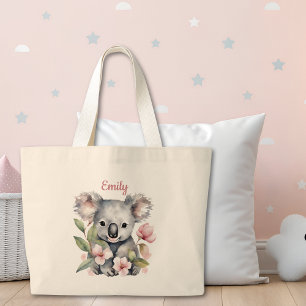 Personalised Watercolor Koala Bear Tote Bag