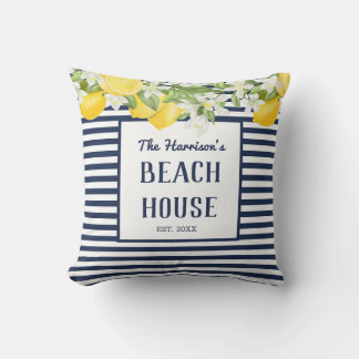 Personalised Watercolor Lemons  Lumbar Pillow