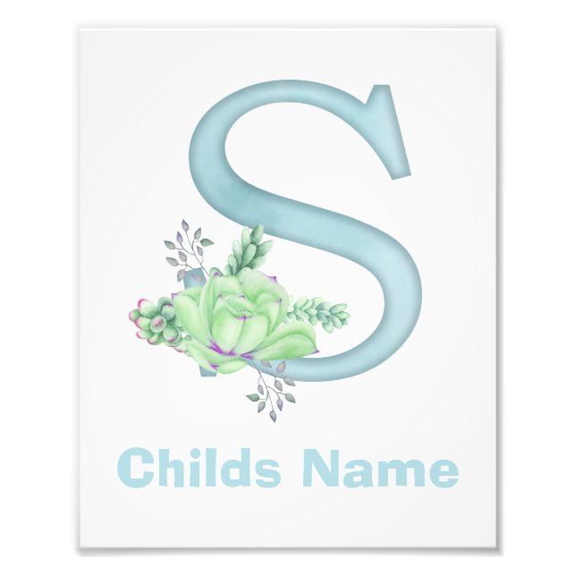 Personalised Watercolor Letter R Photo Print (Front)