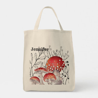 Personalised Watercolor Mushroom Tote