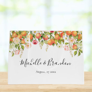 Personalised Watercolor Orange Elegant Wedding Large Gift Bag