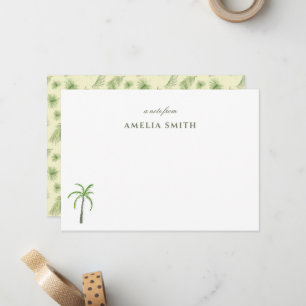 Personalised Watercolor Palm Tree Notecard