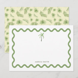 Personalised Watercolor Palm Tree Notecard