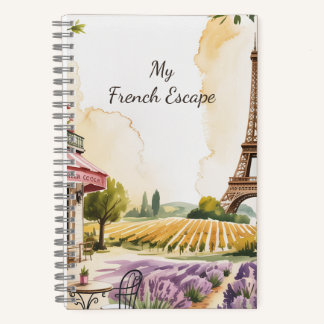 Personalised Watercolor Paris Eiffel Tower Notebook