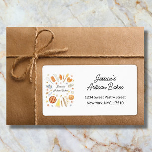 Personalised Watercolor Pastry Bakery Address