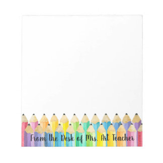Personalised Watercolor Pencil Art Teacher Notepad