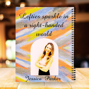 Personalised Watercolor Photo Name Lefties Girls  Notebook