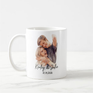 Personalised Watercolor Photo Pottery Mug, Custom Coffee Mug