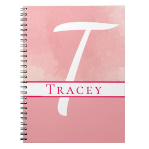 Personalised Watercolor Pink Monogram Journal