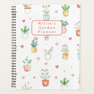 Personalised Watercolor Potted Plants Garden Planner