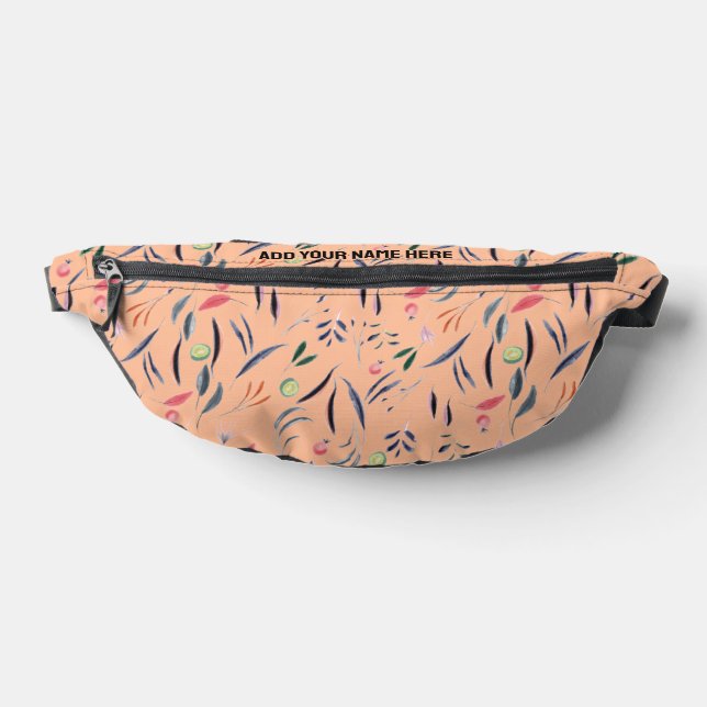 Personalised Watercolor Print Floral Bum Bags (Lay Down)